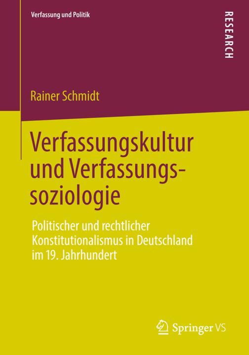 Produktbild Verfassungskultur und Verfassungssoziologie (Deutsch, Rainer Schmidt, 2012)