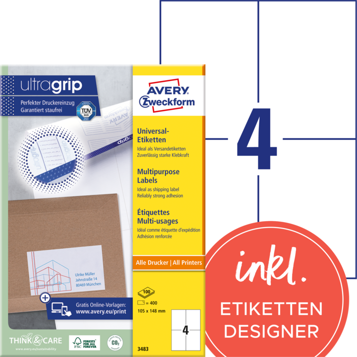 Image du produit Avery étiquettes universelles 3483