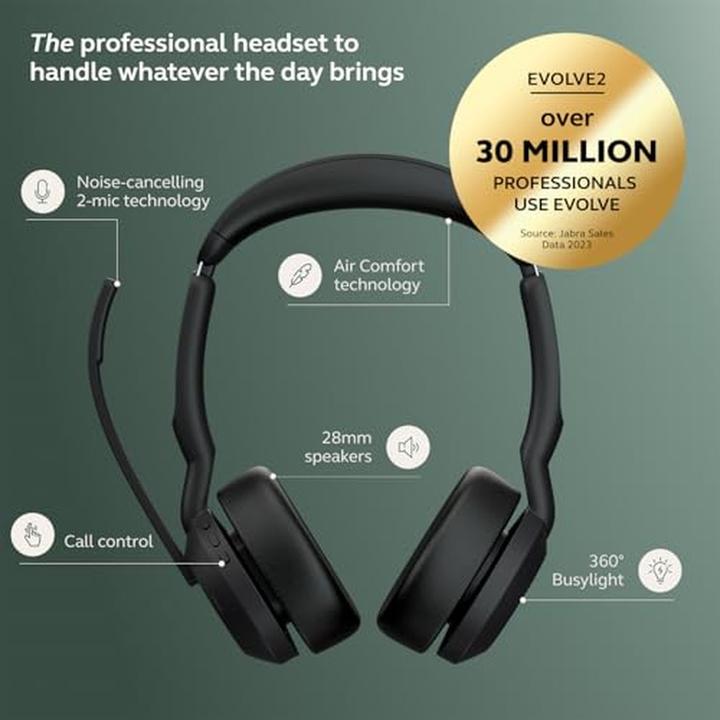 Actual product image Jabra Evolve2 55 UC (Wireless, USB-C)