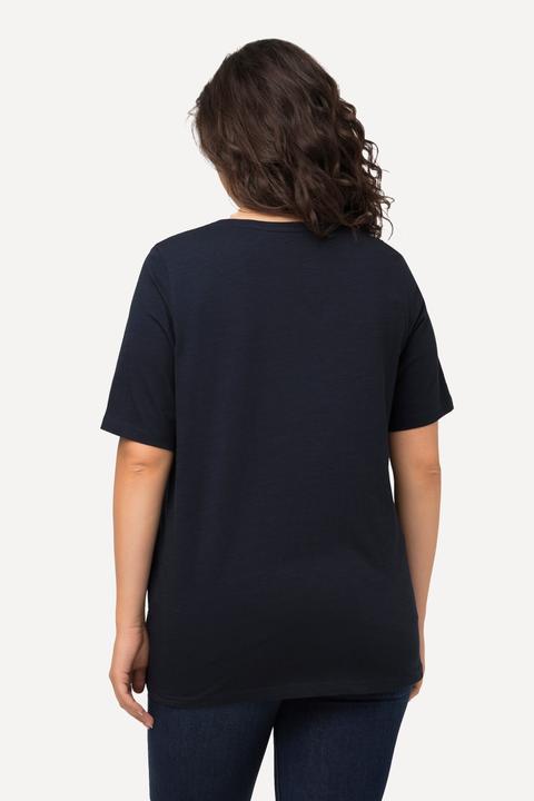 Immagine prodotto Ulla Popken Maglia natalizia dal taglio svasato con animali, scollo a V e mezze maniche (50, 52)