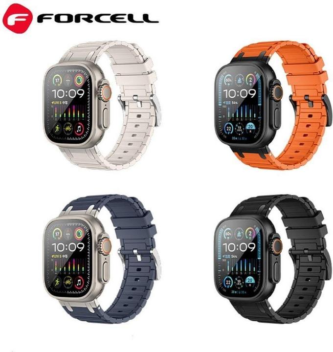 Actual product image Forcell Strap F-DESIGN FA06 silicone strap for APPLE Watch 42 / 44 / 45 / 49 mm orange (Silicone)