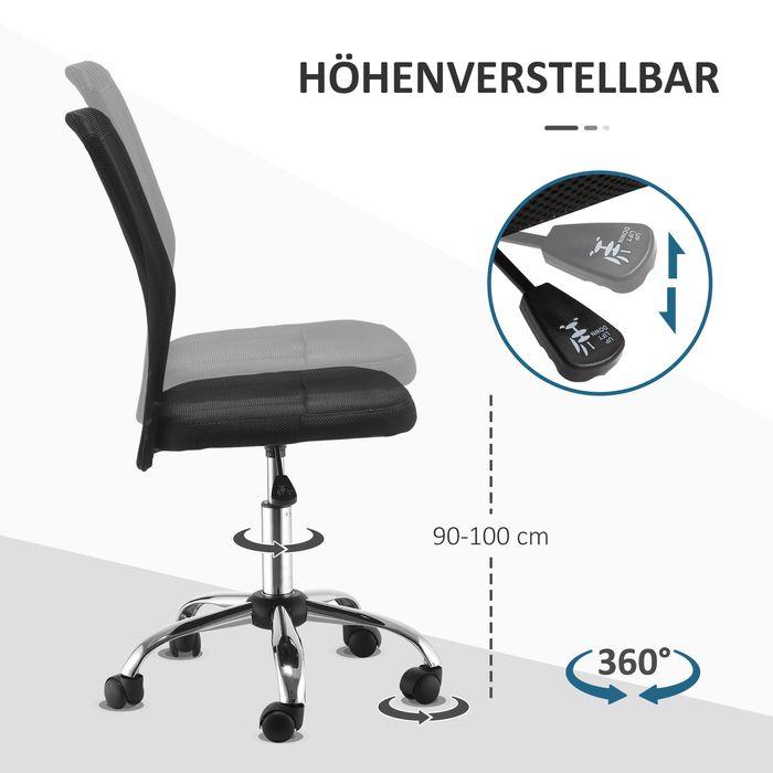 Produktbild Swisshandel24 Bürostuhl ergonomisch, mit atmungsaktiver Rückenlehne, bis 100 kg belastbar, Schwarz