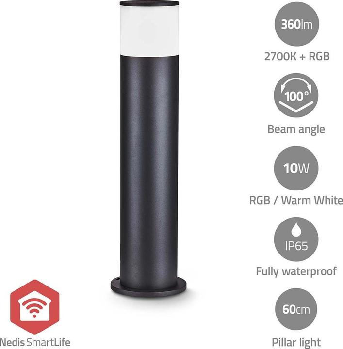 Actual product image Nedis Smartlife outdoor light | 360 lm | Zigbee 3.0 | 10 + 4 W | RGB / warm white | 2700 K | aluminium (360 lm, IP65)