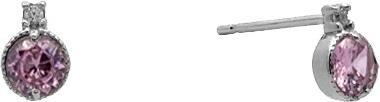 Image du produit Passion Boucles D'Oreilles Or Blanc 9 Carats - Zirconia - Quartz Rose Synthetique