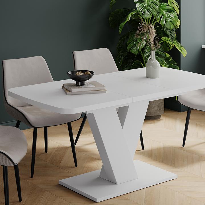 Actual product image Vicco Esstisch Fenaro, Weiss/Weiss/Weiss, 120 x 80 cm ausziehbar (120 x 120 x 77.40 cm)