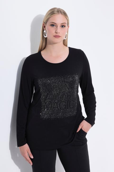 Actual product image Ulla Popken Shirt, Ziersteine, Classic, Rundhals, Langarm (62)