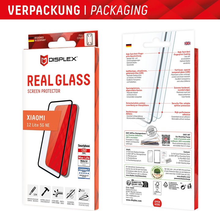 Produktbild Displex Real Glass, Full Cover Panzerglas (1 Stück, Xiaomi 13 Lite)