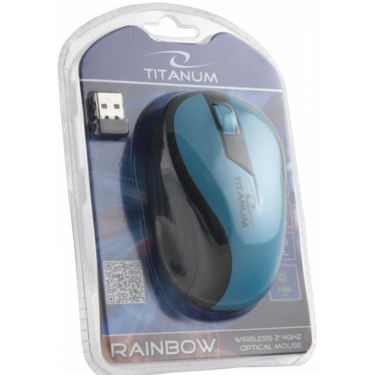 Esperanza Titanum Mysz Bezprzewodowa Optyczna Tm114t Rainbow Turkusowa (Kabellos), Maus, Türkis, Schwarz