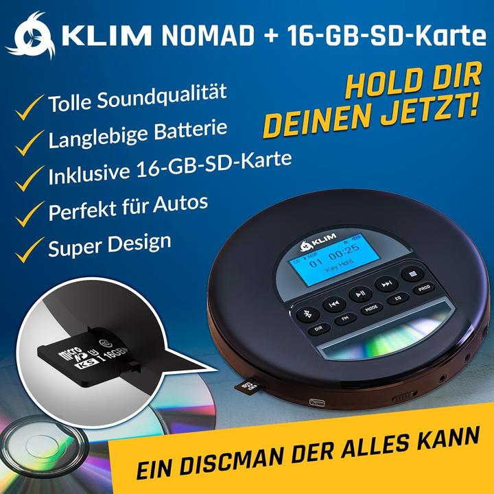 Produktbild Fourze Tragbarer Bluetooth-CD-Player mit Akku und Radio FM (16 GB)