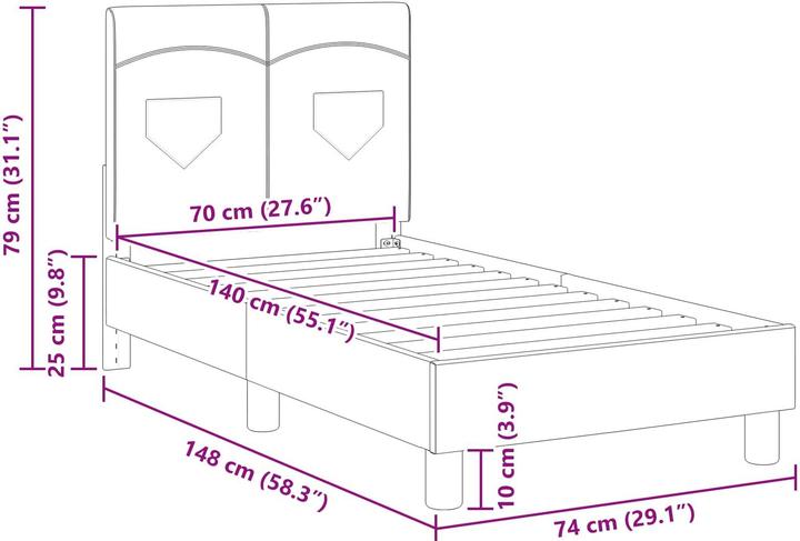 Produktbild vidaXL Bettrahmen (70 x 140 cm)