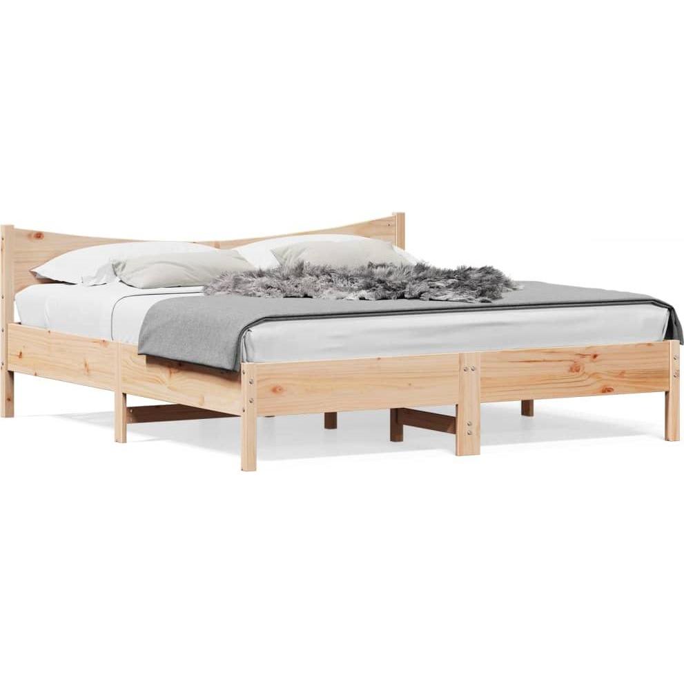 VidaXL, Bett, Bett mit Kopfteil Kiefer (200 x 200 cm)