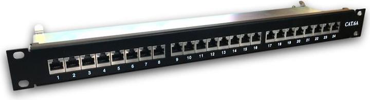 Produktbild OEM DATACOM Patch panel 19" STP 24 port CAT6A LSA 1U BK (3x8p) / VL