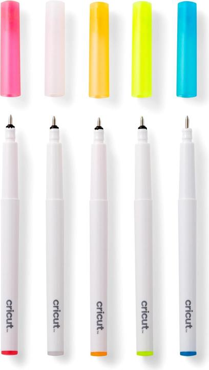 Productafbeelding Cricut Ondoorzichtige gelpennen 5-pak Roze Oranje Wit Geel Blauw (P)
