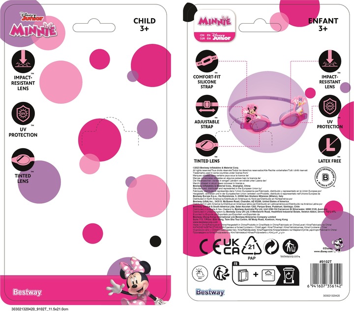 Actual product image Bestway Disney® swimming goggles Minnie Mouse & Daisy Duck from 3 years
