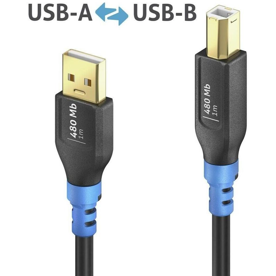 Purelink USB-A>B Kabel 2m (2 m, USB 2.0), USB Kabel