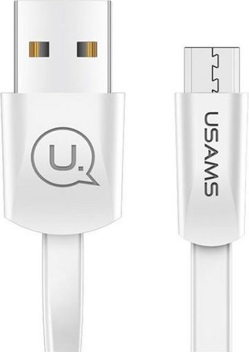 Actual product image Usams Cable płaski U2 microUSB 1.2m bialy/white SJ201MIC02 (US-SJ201) (1.20 m)