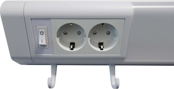 Image du produit Müller Licht Luminaire d'agencement LED 50cm avec 2 prises de courant de sécurité et 4 crochets porte-serviettes