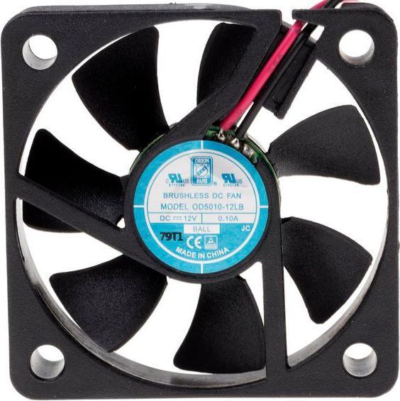 Produktbild RS PRO DC axial fan, 50x10mm 15.3cu.m/h 12V (50 mm)