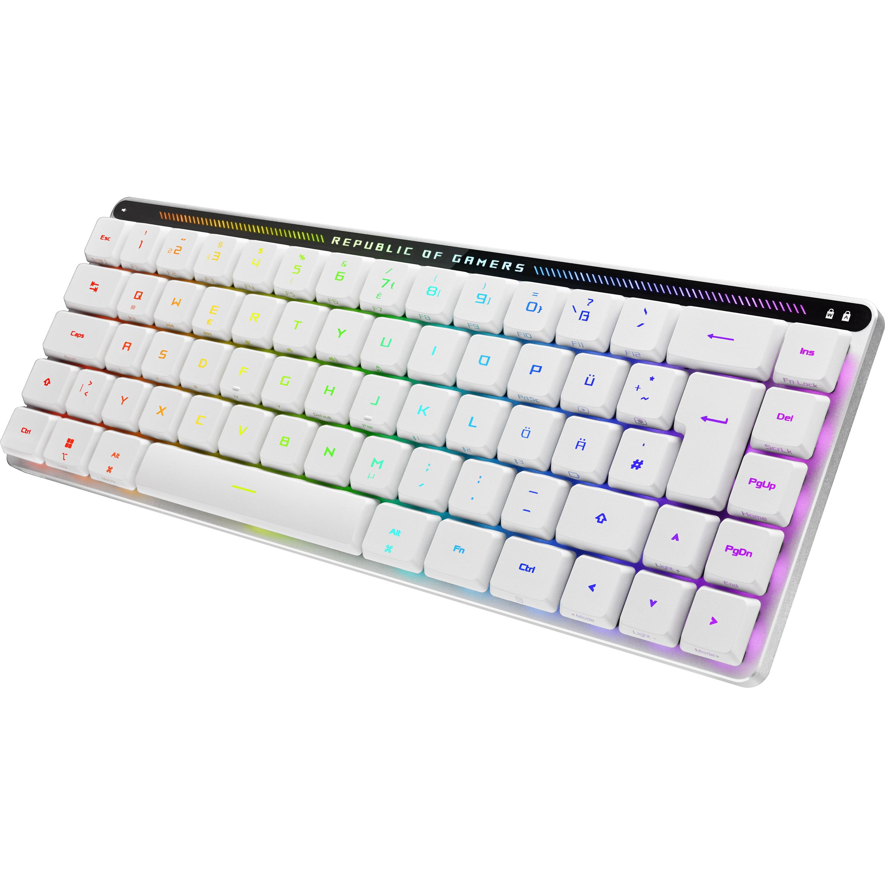 ASUS ROG Falchion RX Low Profile (Deutschland, Kabelgebunden, Kabellos), Tastatur, Weiss