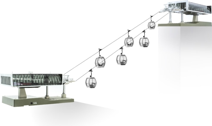 Jägerndorfer Seilbahn H0 D-Line Set weiss/grau 6 Omega V+1 Stü.