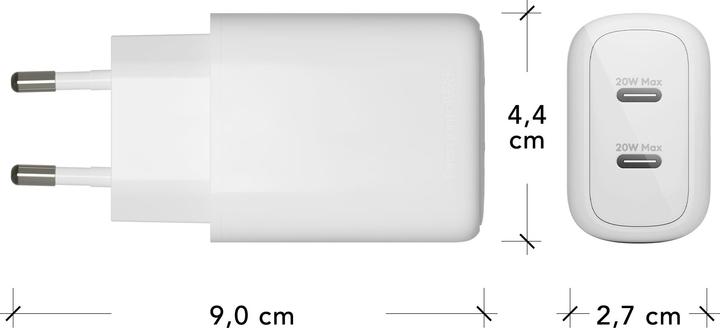 Actual product image dbramante1928 RE-CHARGE - EU WALL CHARGER - 2 (20 W, 2 ports)