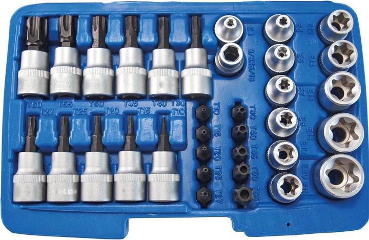 SW-Stahl 04187L Socket spanner set 3/8 inch 34-piece I Socket set I Socket set I Bit set I Auto-Stec