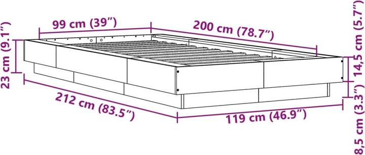Image du produit vidaXL Bettgestell (100 x 200 cm)