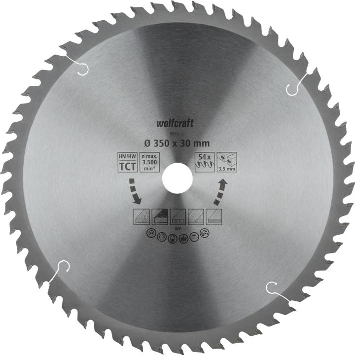 Produktbild wolfcraft 1 Tisch-Kreissägebl. HM, 54 Zähne ø350mm