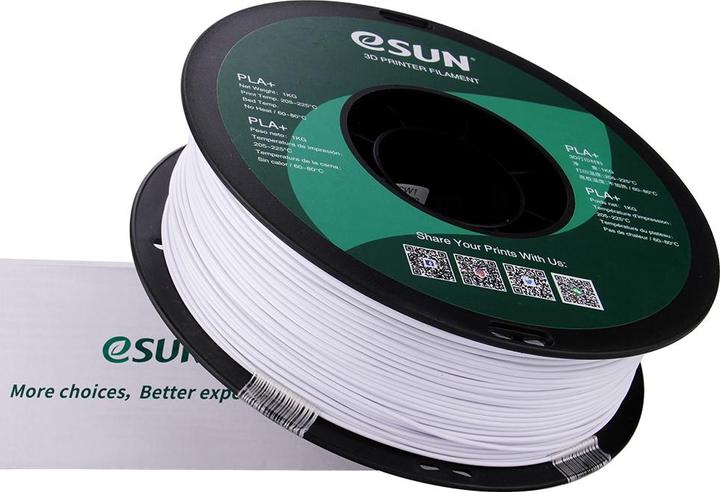 Actual product image eSUN PLA+ Cold White 1.75mm 1Kg (PLA+, 1.75 mm, 1000 g, White)
