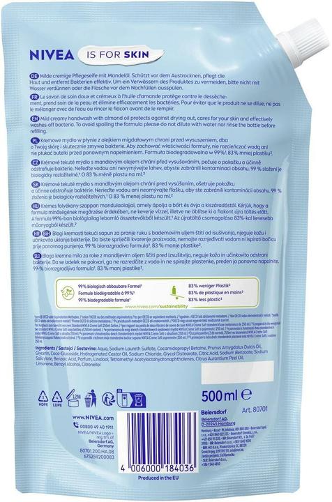 Actual product image NIVEA Creme Soft Refill (Liquid soap, refill, 500 ml)