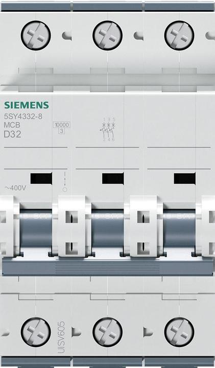 Immagine prodotto Siemens MCB 3 poli tipo D 10kA 32A 400V