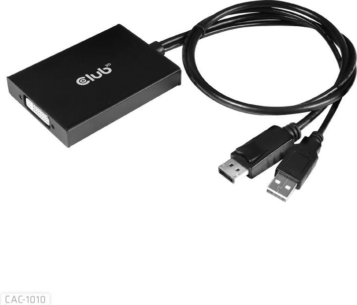 Actual product image Club 3D CAC-1010 DisplayPort to Dual Link DVI-I active adapter (USB, 6.10 cm)