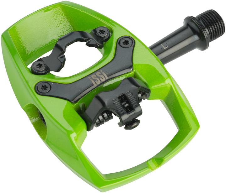Immagine prodotto iSSi Pedale ibrido Flip II SPD per MTB/Trekking/City (cuscinetto/bussola). Verde lime.