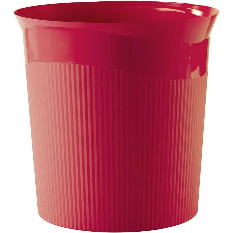 Han Papierkorb Re-LOOP, 13 Liter, rot 13 Liter, 100 % recycelter Öko-Kunststoff, Abfalleimer, Rot