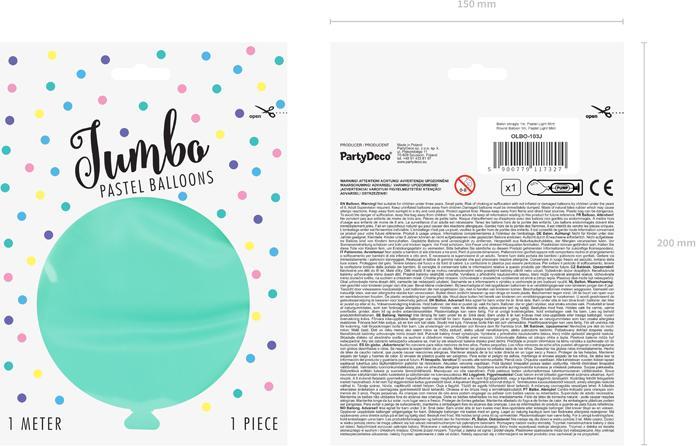 Produktbild Partydeco Ballon Jumbo Vert Menthe Pastel (1x)