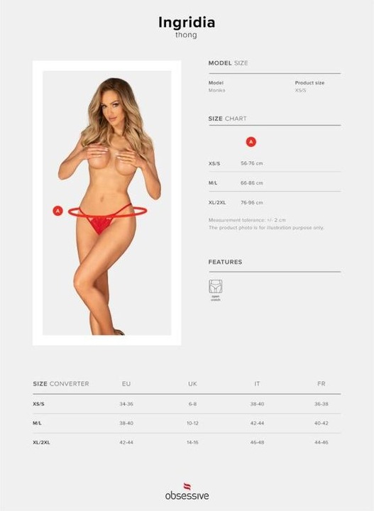 Produktbild Obsessive Ingridia Ouvert String Rot (XXL)