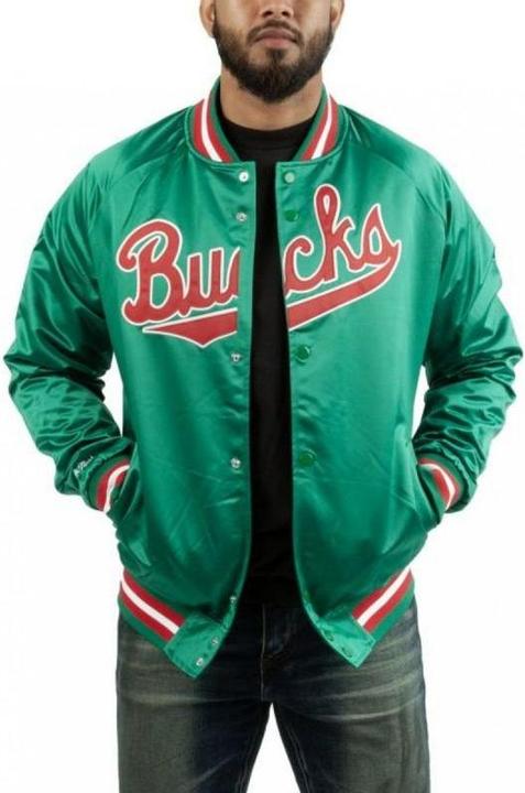 Immagine prodotto Mitchell & Ness Giacca Milwaukee Bucks in raso leggero Uomo (M)
