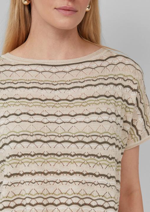 Produktbild s.Oliver Strickpullunder Stricktop im Relaxed Fit mit Ajourmuster und Glitzergarn (L)