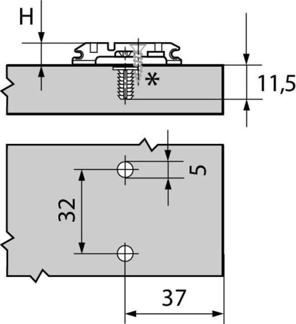 Image du produit Blum Plaques de montage cruciforme CLIP montage d'angle (1 pcs)