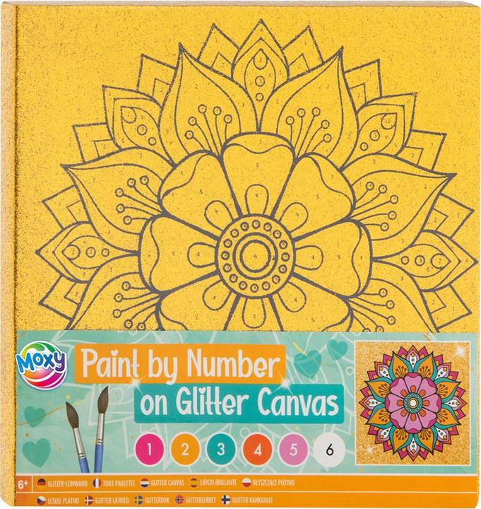 Produktbild Grafix Malen nach Zahlen Glitzer-Leinwand, 9-teilig.