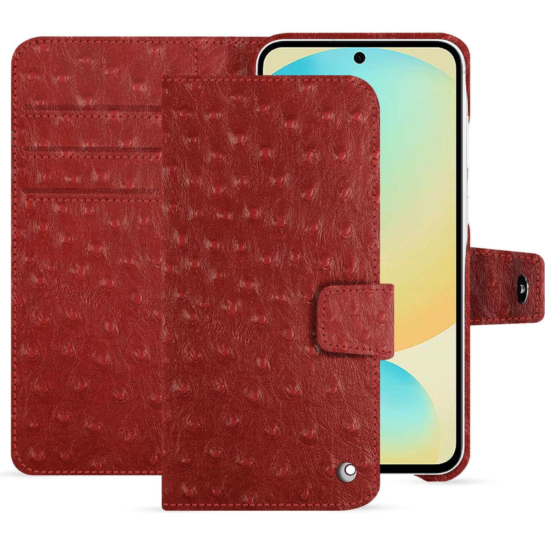Noreve Lederschutzhülle FE (Samsung Galaxy S24 FE), Smartphone Hülle, Rot