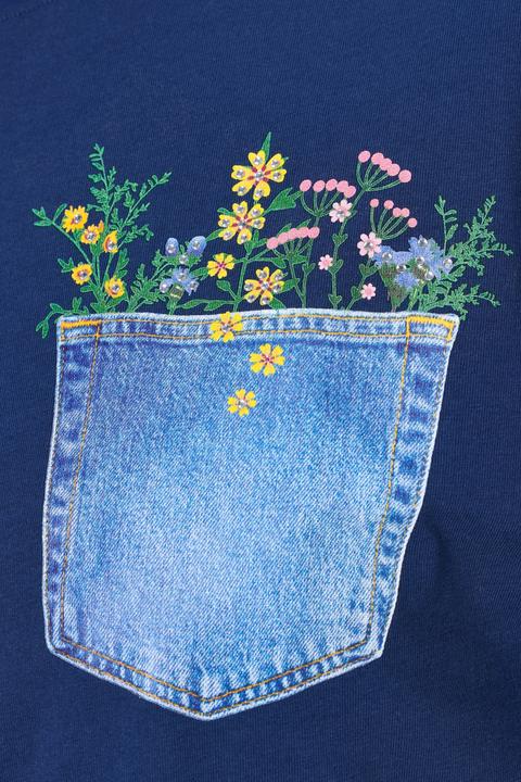 Produktbild Miamoda T-Shirt, Boxy Fit, Brusttaschen-Druck mit Glitzer (46)