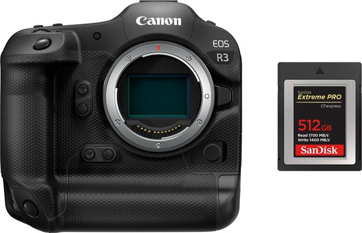 Produktbild Canon EOS R3 Body inkl. CFExpress 512GB Speicherkarten