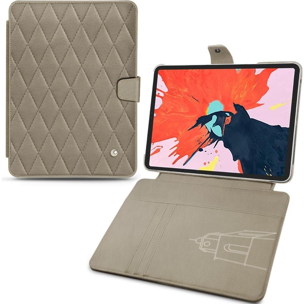 Noreve Lederschutzhülle Wallet (iPad Pro 12.9 2018 (3. Gen)), Tablet Hülle, Beige
