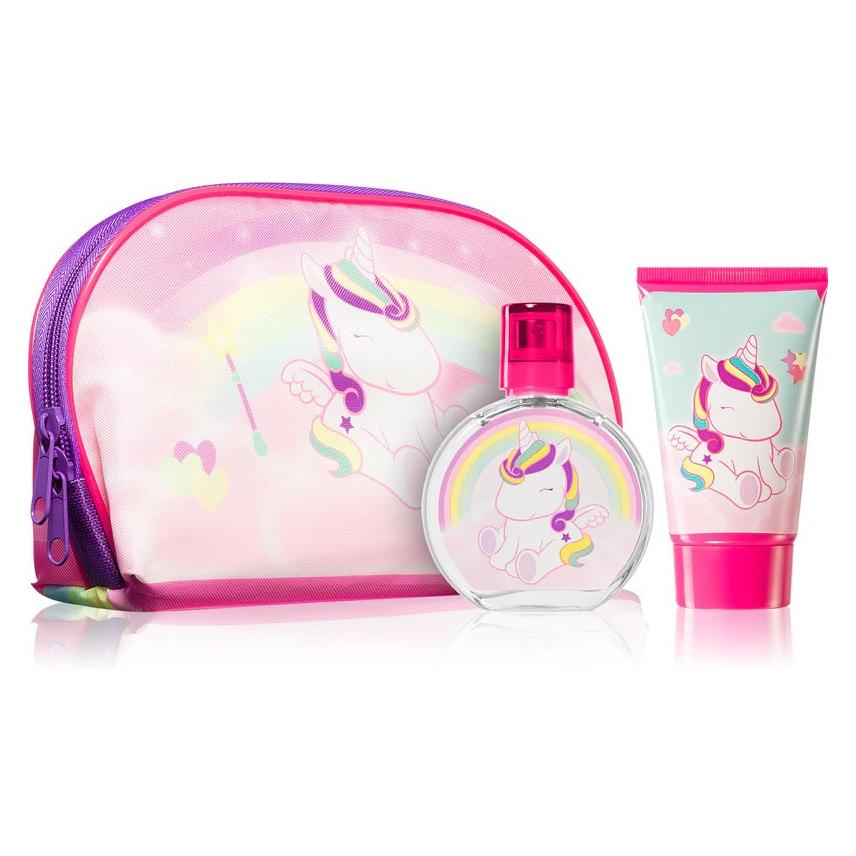 Air Val International, Schoonheidsgeschenkset, Airval Eau My Unicorn Neceser Edt Spray 50 Ml Gel 100ml (Lichaamsverzorgingsset, Parfum Set)