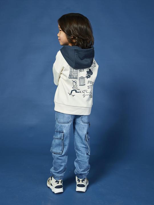 Actual product image Vertbaudet Jungen Kapuzensweatshirt mit Prints, Lageneffekt (86)