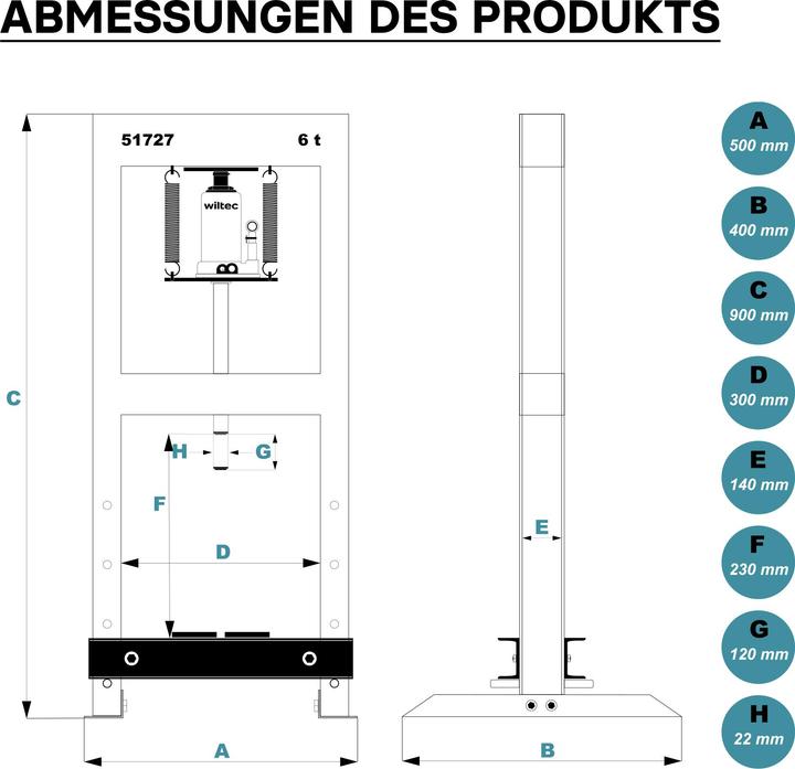 Image du produit Wiltec Presse hydraulique (Presse d'atelier)