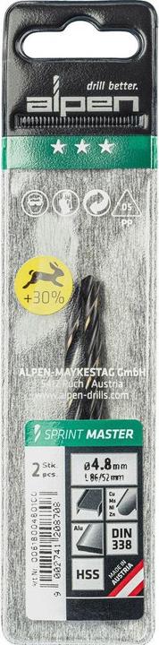 Actual product image Alpen Twist drill (4.8 millimetres)