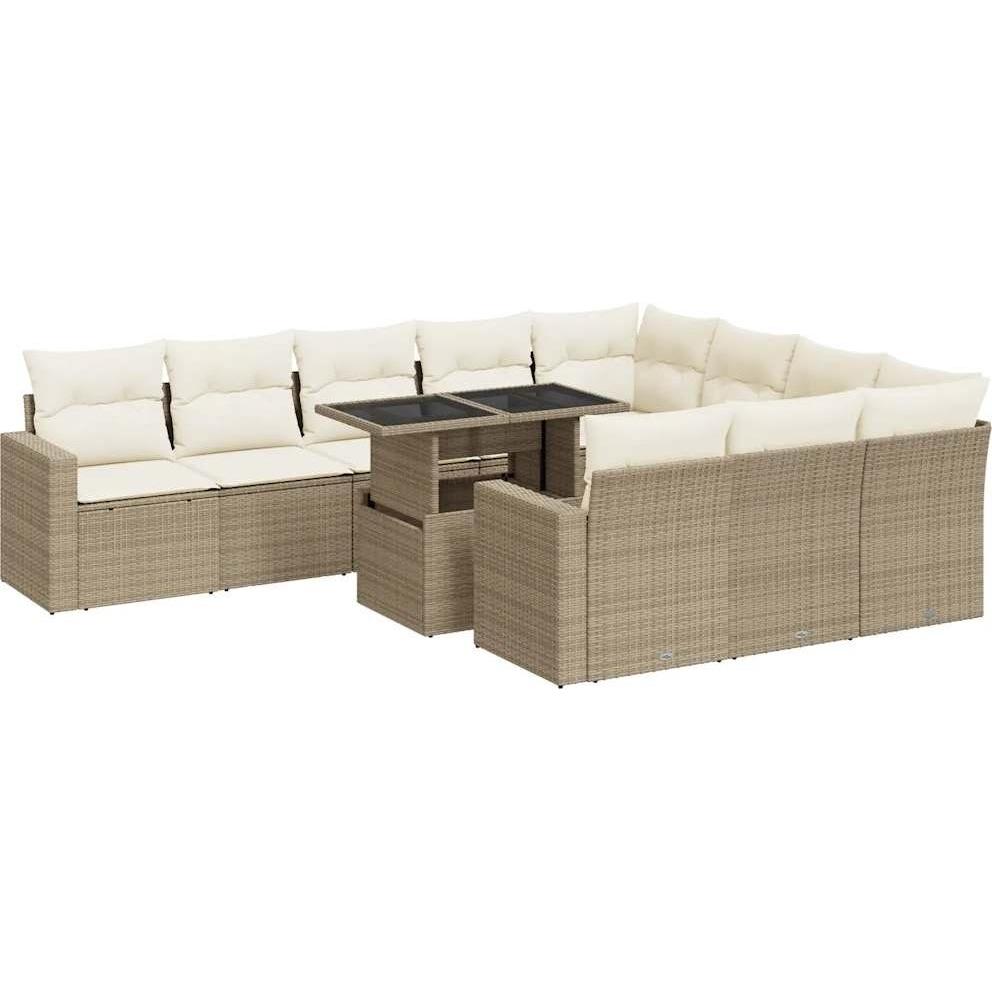 VidaXL, Gartenlounge, 10-tlg. Garten-Lounge-Set mit Kissen