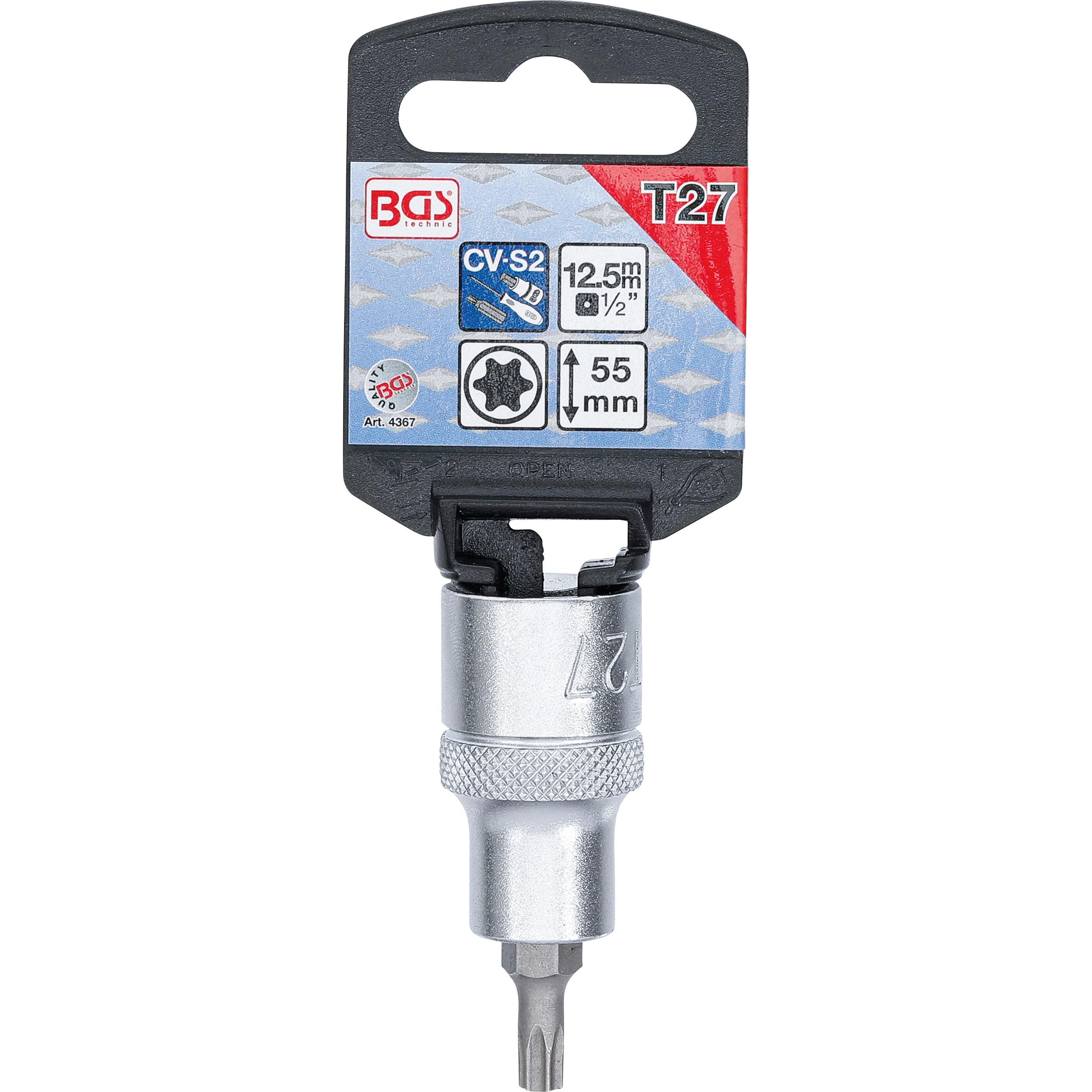 Thumbnail - BGS, Bits, Bit-Einsatz Antrieb Innenvierkant 12,5 mm (1/2") T-Profil (für Torx) T27 (12,5 mm)